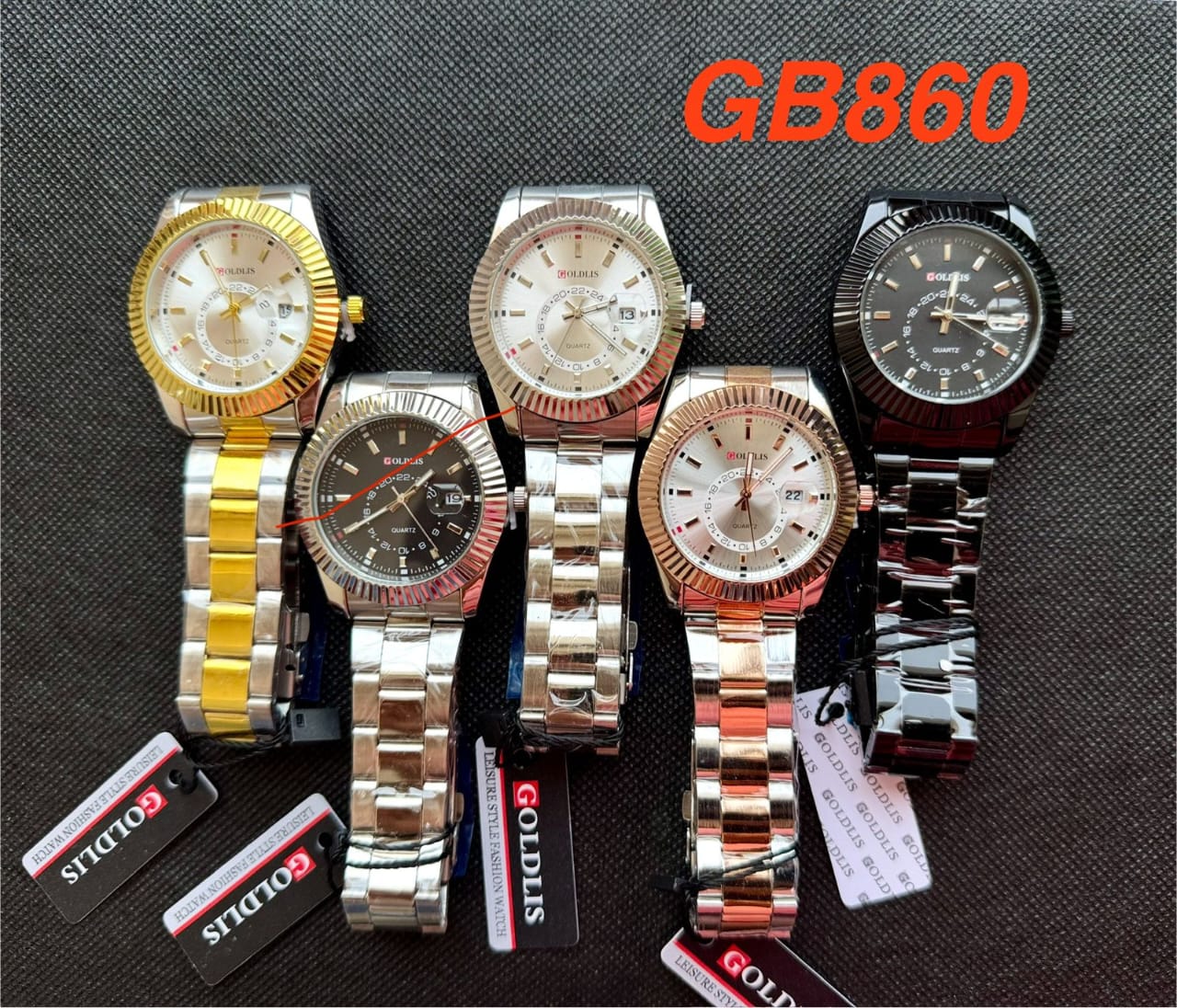 Goldis Model J – Gold Chain with White Dial (Ladies)