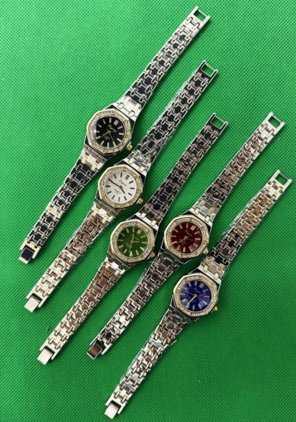 Goldis Model  L – Green Dial with Diamond Band (Ladies)