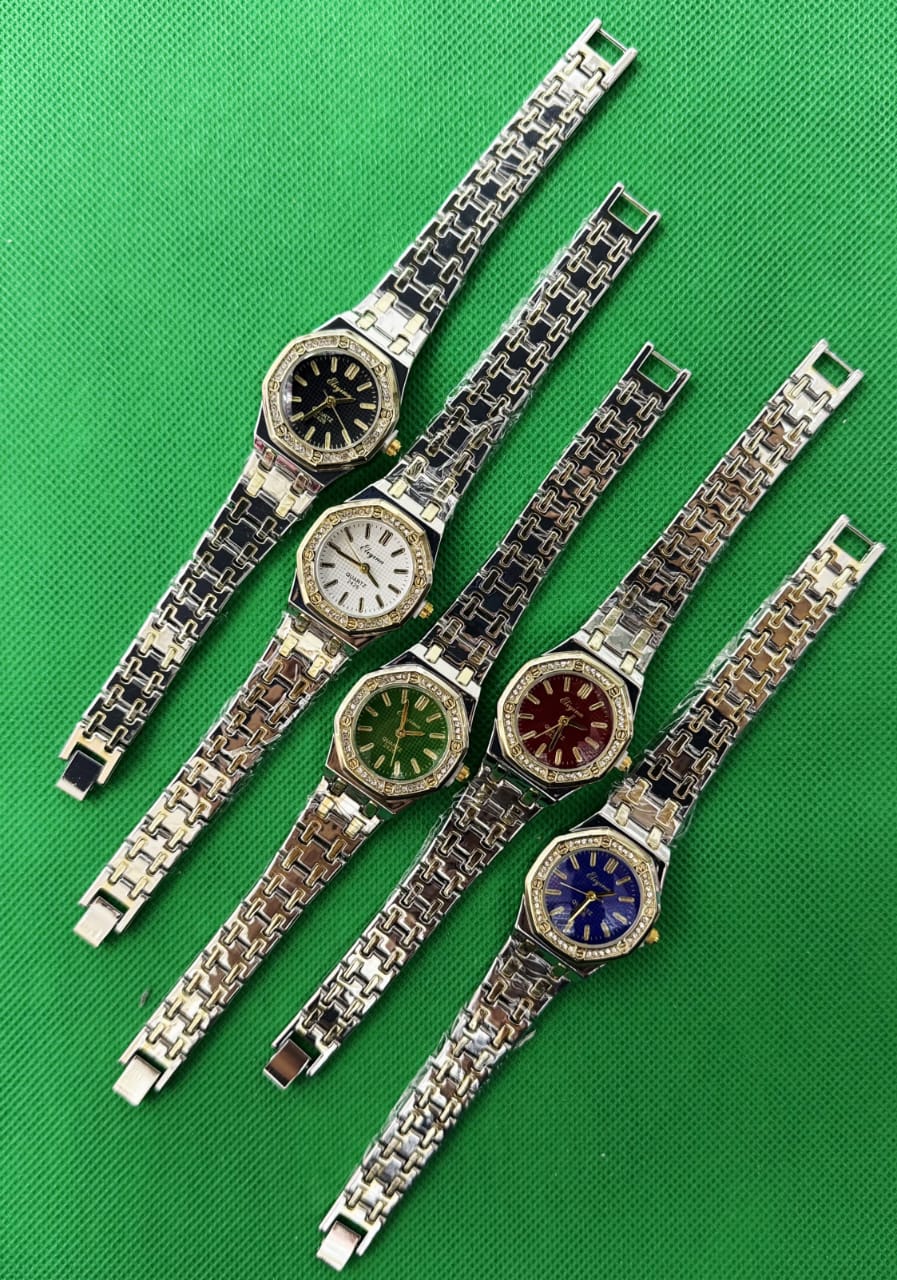 Goldis Model  L – Green Dial with Diamond Band (Ladies)
